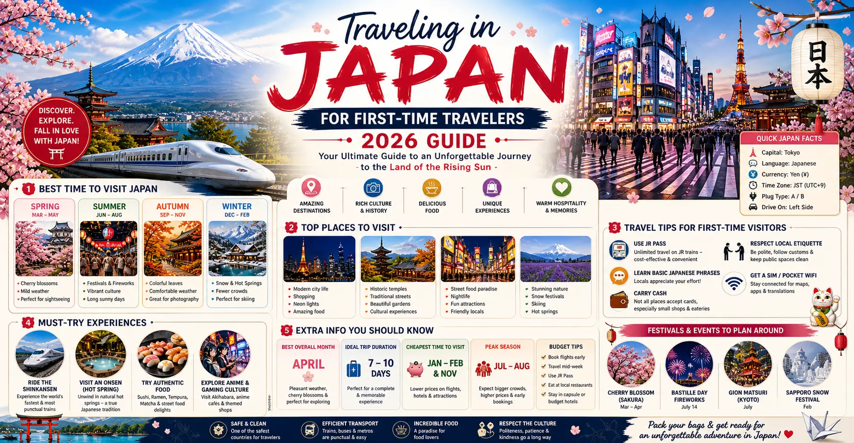 Traveling in Japan for the First-Time Travelers in 2026